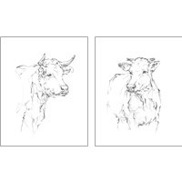 Framed 'Bovine Quick Study 2 Piece Art Print Set' border=