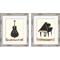 Framed 'Cut Paper Instruments 2 Piece Framed Art Print Set' border=