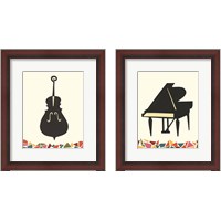 Framed 'Cut Paper Instruments 2 Piece Framed Art Print Set' border=