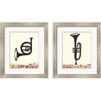 Framed 'Cut Paper Instruments 2 Piece Framed Art Print Set' border=