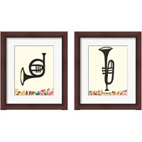 Framed 'Cut Paper Instruments 2 Piece Framed Art Print Set' border=