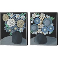 Framed 'Gathering Floral 2 Piece Canvas Print Set' border=