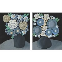 Framed 'Gathering Floral 2 Piece Art Print Set' border=