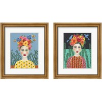 Framed 'Frida Headdress 2 Piece Framed Art Print Set' border=
