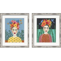 Framed 'Frida Headdress 2 Piece Framed Art Print Set' border=