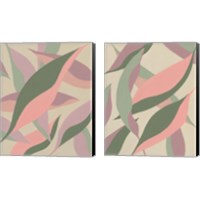 Framed 'Elongated Leaves 2 Piece Canvas Print Set' border=