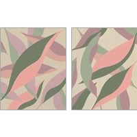 Framed 'Elongated Leaves 2 Piece Art Print Set' border=