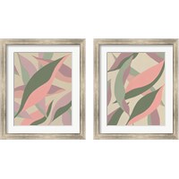 Framed 'Elongated Leaves 2 Piece Framed Art Print Set' border=