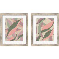 Framed 'Elongated Leaves 2 Piece Framed Art Print Set' border=