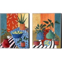 Framed 'Colorful Tablescape 2 Piece Canvas Print Set' border=