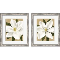 Framed 'Magnolia on Gold 2 Piece Framed Art Print Set' border=