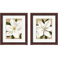 Framed 'Magnolia on Gold 2 Piece Framed Art Print Set' border=