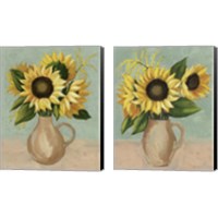 Framed 'Sunflower Afternoon 2 Piece Canvas Print Set' border=
