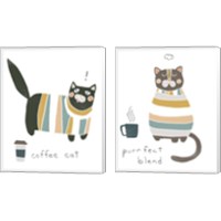 Framed 'Coffee Cats 2 Piece Canvas Print Set' border=