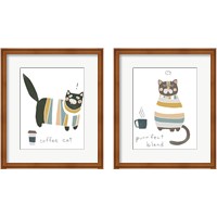 Framed Coffee Cats 2 Piece Framed Art Print Set