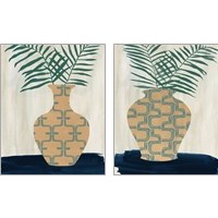 Framed 'Palm Branches 2 Piece Art Print Set' border=