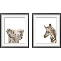 Framed Safari Animal Portraits 2 Piece Framed Art Print Set