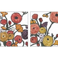 Framed 'Stretching Blooms 2 Piece Art Print Set' border=
