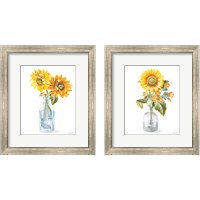 Framed 'Fresh Cut Sunflowers 2 Piece Framed Art Print Set' border=