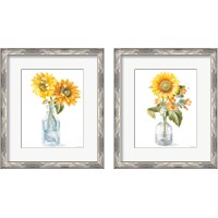 Framed 'Fresh Cut Sunflowers 2 Piece Framed Art Print Set' border=