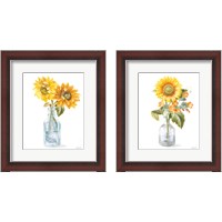 Framed 'Fresh Cut Sunflowers 2 Piece Framed Art Print Set' border=