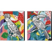 Framed Jungle Birds 2 Piece Canvas Print Set