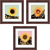 Framed Pop Art Sunflower 3 Piece Framed Art Print Set