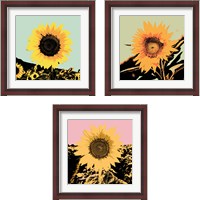 Framed Pop Art Sunflower 3 Piece Framed Art Print Set