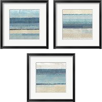Framed 'Dreams in Blue 3 Piece Framed Art Print Set' border=