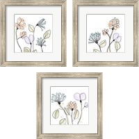 Framed 'Spindle Blossoms 3 Piece Framed Art Print Set' border=