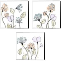 Framed 'Spindle Blossoms 3 Piece Canvas Print Set' border=
