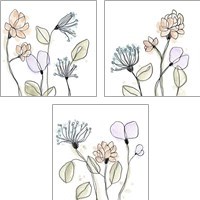 Framed 'Spindle Blossoms 3 Piece Art Print Set' border=