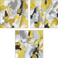 Framed 'Citron Confetti 3 Piece Art Print Set' border=