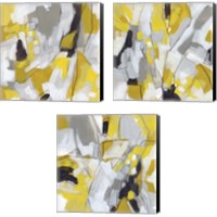 Framed Citron Confetti 3 Piece Canvas Print Set