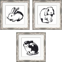 Framed 'Winter Rabbit 3 Piece Framed Art Print Set' border=
