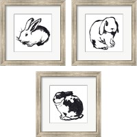 Framed 'Winter Rabbit 3 Piece Framed Art Print Set' border=