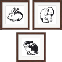 Framed 'Winter Rabbit 3 Piece Framed Art Print Set' border=