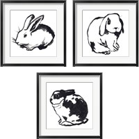 Framed 'Winter Rabbit 3 Piece Framed Art Print Set' border=