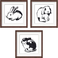 Framed 'Winter Rabbit 3 Piece Framed Art Print Set' border=