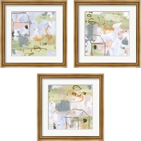 Framed 'Hopscotch Doodles 3 Piece Framed Art Print Set' border=