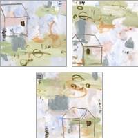 Framed 'Hopscotch Doodles 3 Piece Art Print Set' border=
