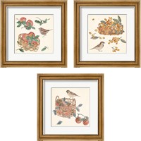 Framed 'Basket with Fruit3 Piece Framed Art Print Set' border=