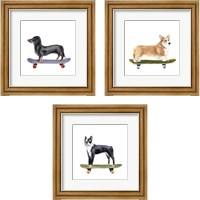 Framed Pups on Wheels 3 Piece Framed Art Print Set