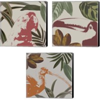 Framed Graphic Tropical Bird  3 Piece Canvas Print Set