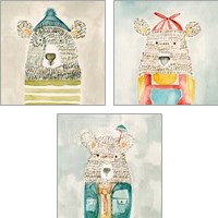Framed 'Lids Bear 3 Piece Art Print Set' border=