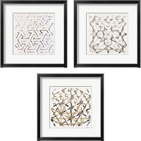 Framed 'Mosaic  3 Piece Framed Art Print Set' border=