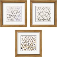 Framed 'Mosaic  3 Piece Framed Art Print Set' border=