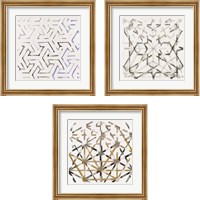 Framed 'Mosaic  3 Piece Framed Art Print Set' border=
