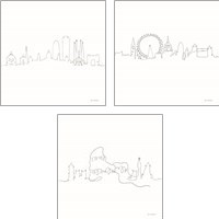 Framed 'Once Line City 3 Piece Art Print Set' border=