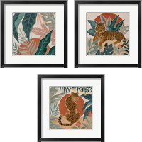 Framed 'Big Cat Beauty 3 Piece Framed Art Print Set' border=